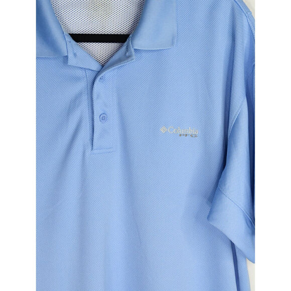 Columbia PFG Men's Omni‎ Shade Solid Short Sleeve Polo Shirts Blue Size XXL - Picture 3 of 8